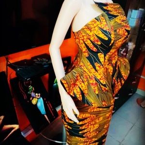 African top with a matching knee length skirt